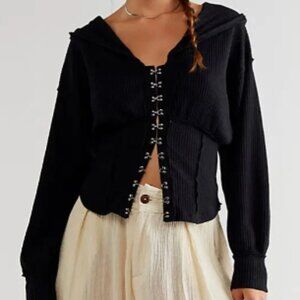 Free People We The Free Girls Night Hoodie Black Size XL NWOT